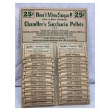 Vtg Chandlers Saccharin Pellets store display