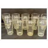 Group of 6 inch Coca-Cola glasses. Nine total.