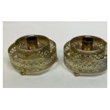 Pair of gold colored Art Deco candleholders