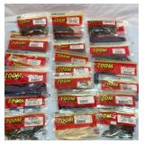 23 bags of Zoom plastic fishing lures