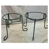 Two metal plant stands. 11 inches tall.