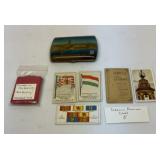Tobacco cards, matchbook safe, cigarette case