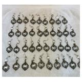 Antique brass and glass chandelier crystals