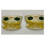 Two Vtg ceramic wall pockets
