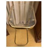 Vtg glass and gold tone sofa tray table