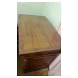 Rectangular nightstand with drawer and doors