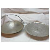 Two aluminum ware dishes