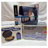 Storage set, coin sorter, waffle maker