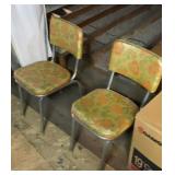 Four vtg vinyl padded metal chairs.  See Desc.