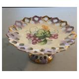 Lefton lace edge pedestal dish
