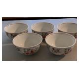 Five Asian style rice bowls