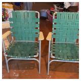 Two aluminum patio chairs