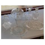 Cake plate, decanters, chip tray, etc.