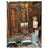 Long handle tools, trash cans, etc.