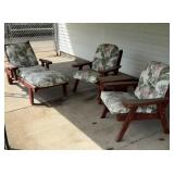 Wood patio set