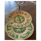 Ornate two tier candy tray