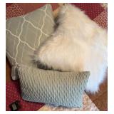 Assorted decorative throw pillows