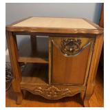 Set of two marble top end tables