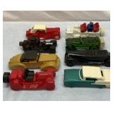 Eight Avon classic car perfume bottles. Full