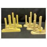 Five vtg three candle window lights