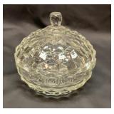 Vtg Indiana Glass White Hall lidded candy dish