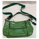 Vtg green shiny Coach purse.  Authentic.