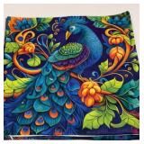 Four new unique peacock pillow covers.  17 x 17.