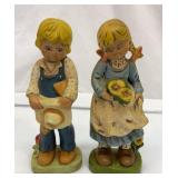 Vtg 1972 Ceramichrome country boy and girl