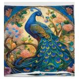 Four new unique peacock pillow covers.  17 x 17.