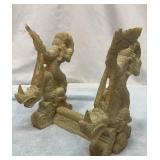 Vtg stone textured resin dragon sword holder