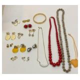 11 pairs of earrings, bracelet, necklaces