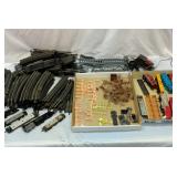 Large lot of track, accessories, and train parts