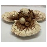 Vtg Freeman-Leidy ceramic fruit decor plate