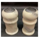 Gray and white marble salt and pepper shakers