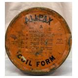 Old metal Allpax Coil Form tin