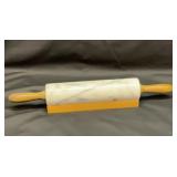 Gray and white marble rolling pin