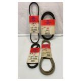 Four new lawn mower belts