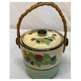 Vtg Japan handpainted ceramic tea jar