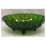 Vtg Harvest Grapes footed oval fruit bowl