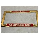 1979 Corvette Vampireï¿½s Kiss license plate holder