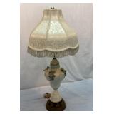 Vtg ceramic and metal lamp