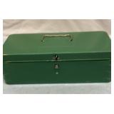 Small metal toolbox. 11 inches wide.