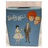 Vtg 1963 Barbie and Ken doll case with hangers