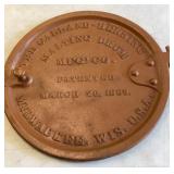Old Galland Benning malting drum door.  see desc