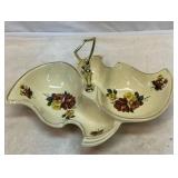Vtg California Pottery divided dish