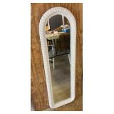Wicker frame wall mirror