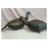 Two plastic turkey decoys