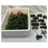 Large lot of plastic soldiers and vehicles
