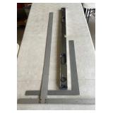 Drywall and framing squares, 4 foot level