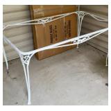 Rod iron patio table frame with glass top